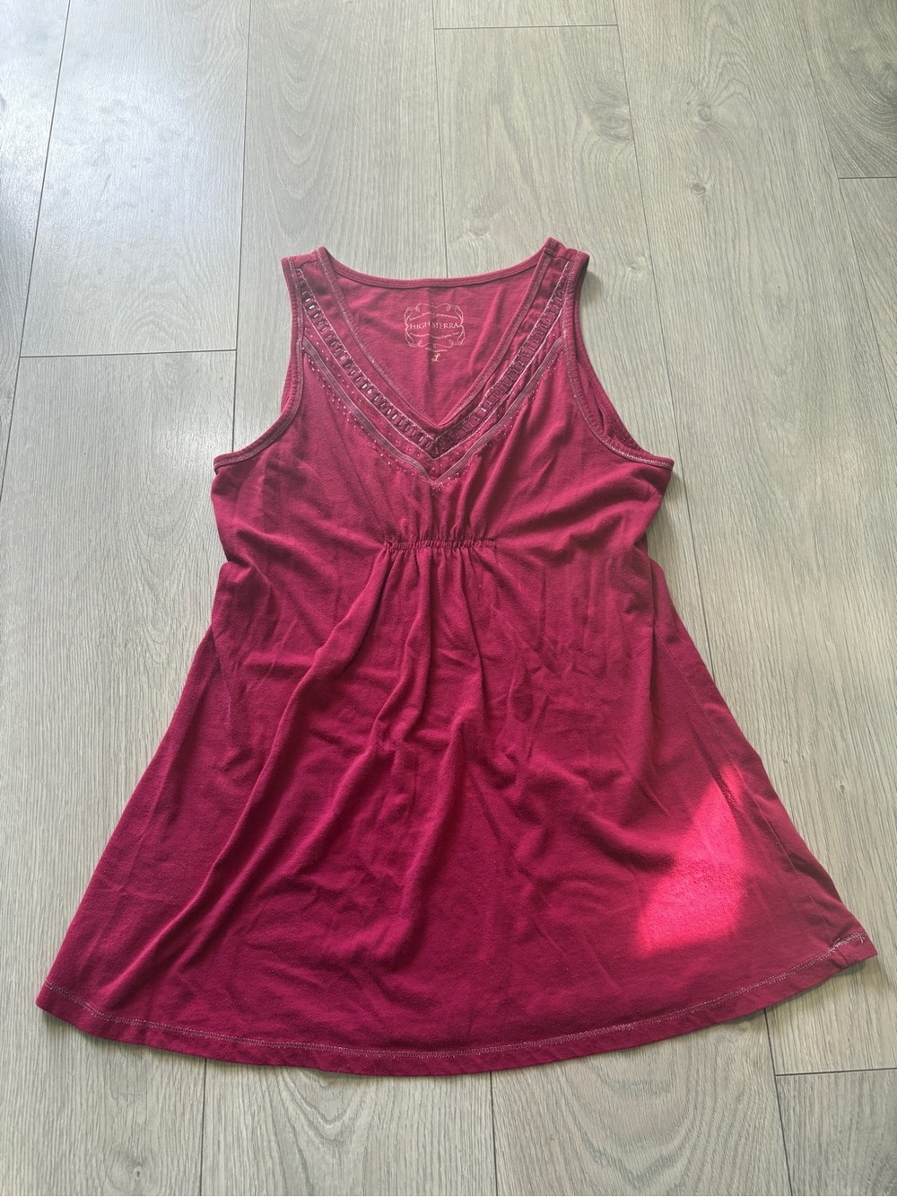 High Sierra Burgundy Lace-Trim Tank Top